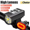 9 LED High Lumens Bicycle Light USB rechargeable Zoomable Bike Headlight Flashlight Road Cycling waterproof torch Night riding Oasis Select Style A-taillight