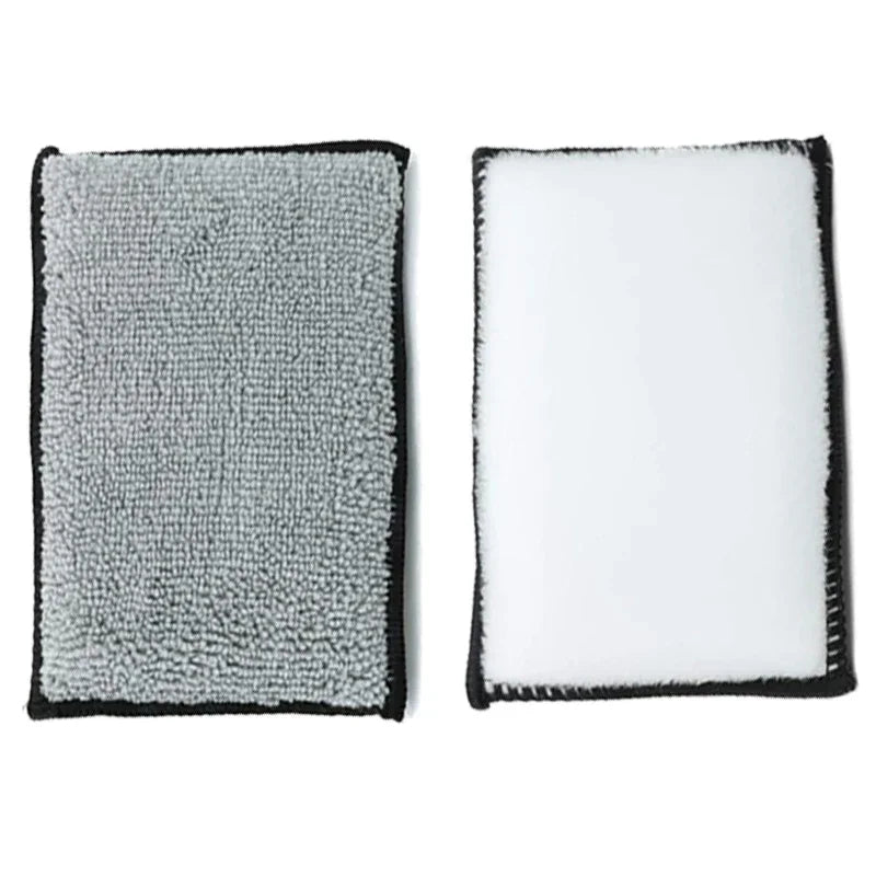 2-10Pcs Soft Double Side Microfiber Scrubbing Sponge Car Leather Cleaning Microfiber Towel Wax Sponge Auto Detailing Tools Oasis Select 2Pcs