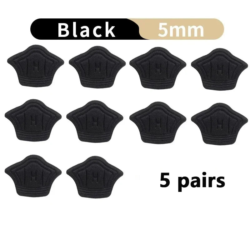 3/5pairs insoles patch heel pads for sport shoes back sticker adjustable size antiwear feet pad cushion insert insole Oasis Select Black-5mm-5pairs