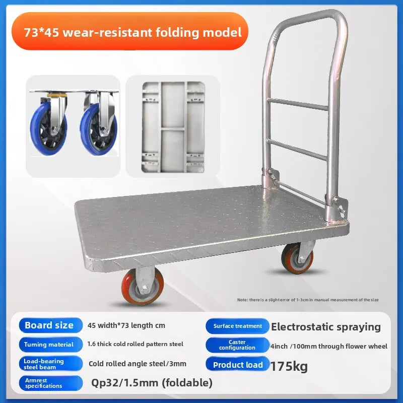 Multi-functional trolley flatbed trailer moving flatbed trailer trolley pulling load bearing folding trailer Oasis Select 73-45-4A