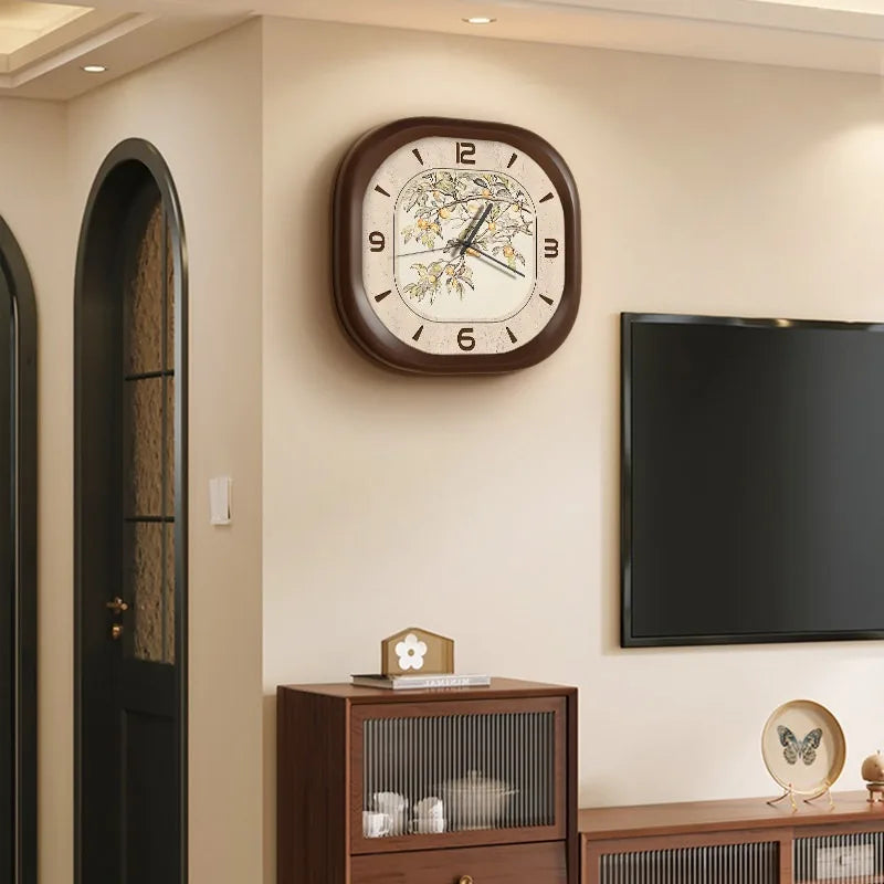 No Drill Wall Clock 2025 New Design Creative Silent 3D High End Vintage Wall Mounted Clock for Living Room and Dining Room Oasis Select