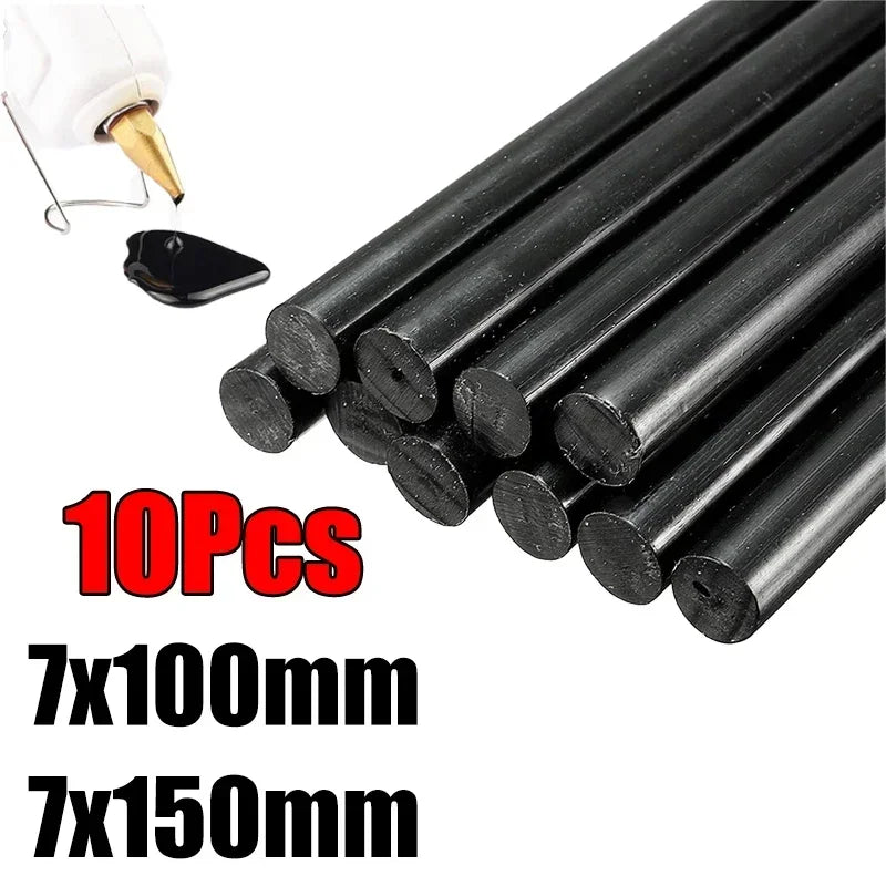 10Pcs 7x100mm 7x150mm Car Dent Repair Glue Sticks Car Body Paintless Dent Repair Black Hot Melt Strip Repairing Glue Stick Tools Oasis Select