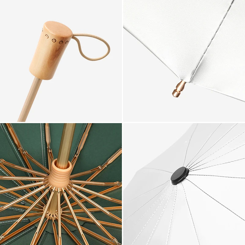 16 Bone titanium silver sun umbrella super sun protection UV umbrella sunshine and rain umbrella Oasis Select
