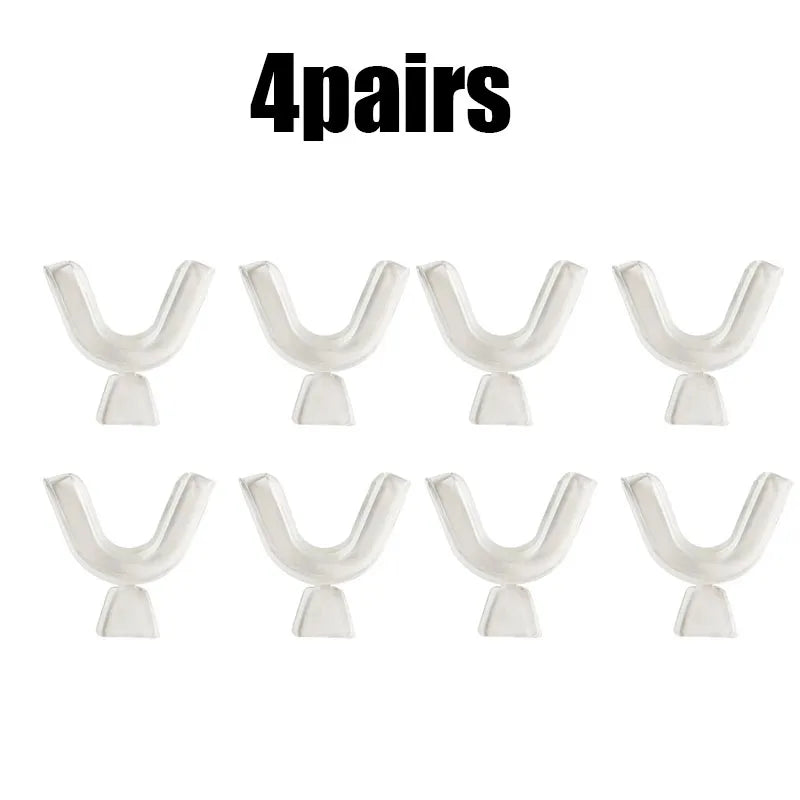 1/3/6pairs Silicone Mouth Guard Sleeping Mouth Guard Tray Orthodontic Braces Set For Bruxism Non-Snoring Teeth Whitening Protect Oasis Select 4pairs
