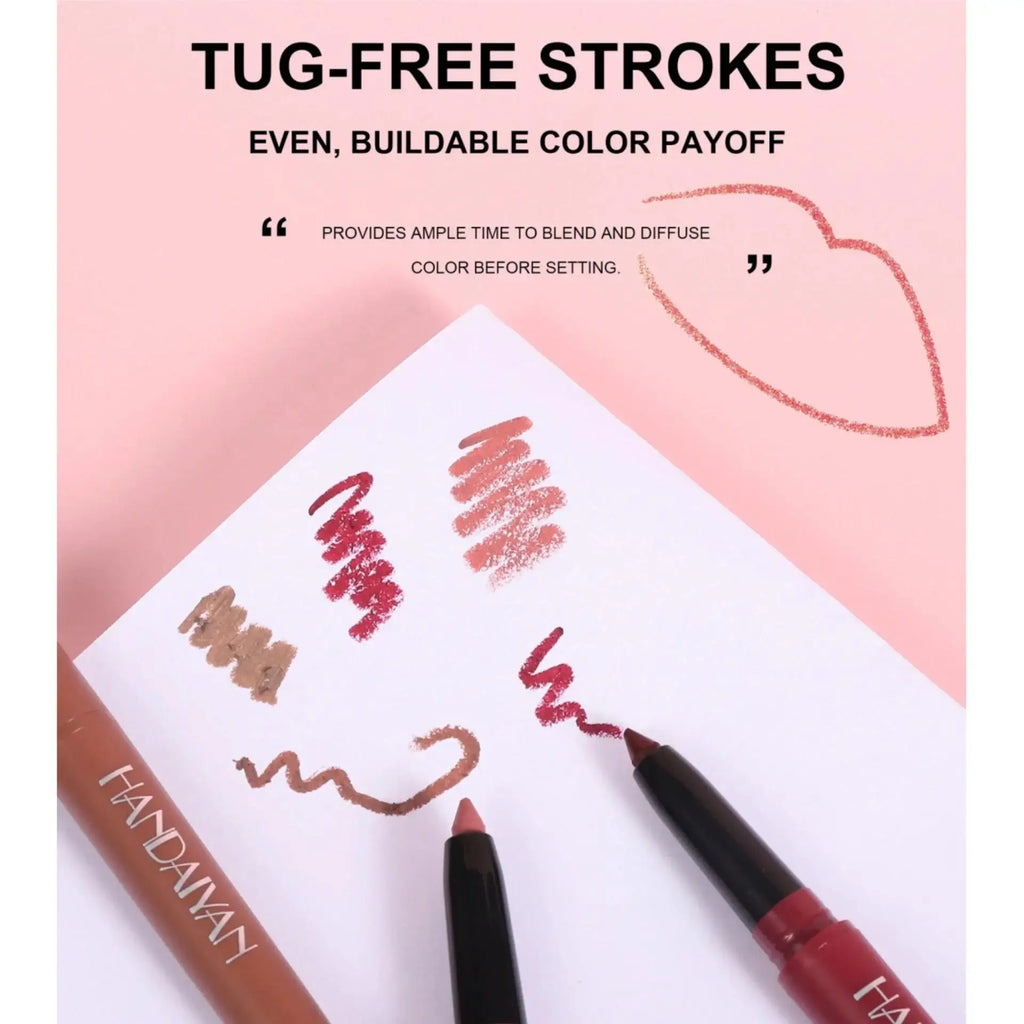 Handaiyan 6-Color Matte Lip Liner Set – Waterproof & Long-Lasting Lip Liner Set Oasis Select