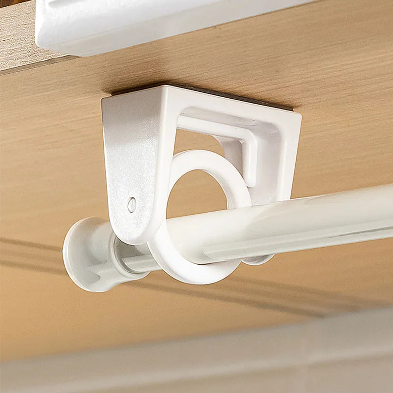 360° Rotatable No-Drill Pole Fixator | Shower & Towel Rod Bracket
