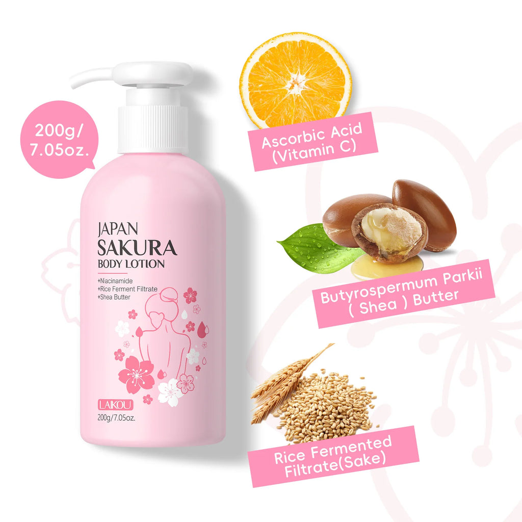 LAIKOU Cherry Blossom Body Lotion – 24H Sakura Moisturizer Body Lotion Oasis Select