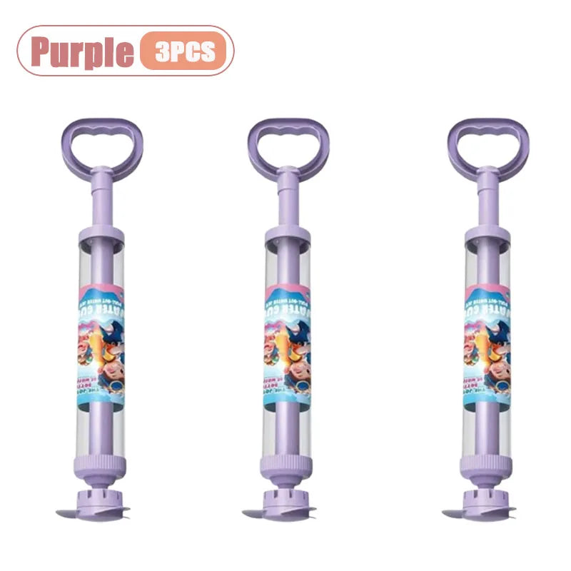 Large Capacity Double Nozzle Water Spray Toy for Kids Water Fight Splash Blaster Pull String Outdoor Summer Beach Play Oasis Select Purple-3PCS