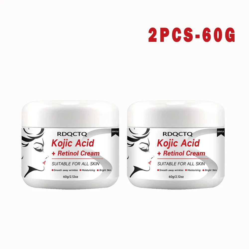 Kojic Acid & Retinol Face Cream: Gentle Hydration for Smooth, Radiant Skin – Daily Moisturizer for All Skin Types 30/60g Oasis Select 2pcs 60g