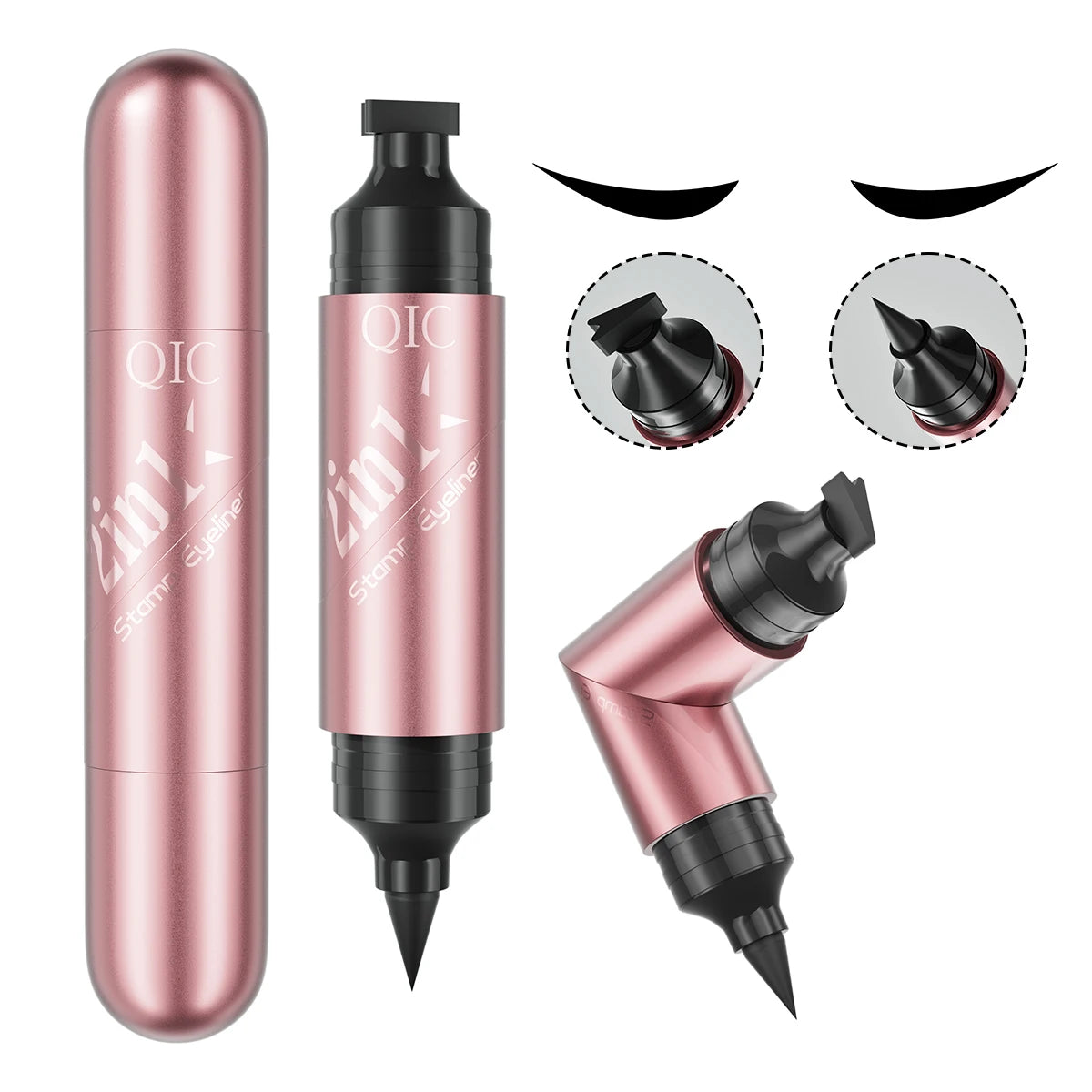 QIC 2-in-1 Stamp & Liquid Eyeliner – Waterproof, Quick Dry