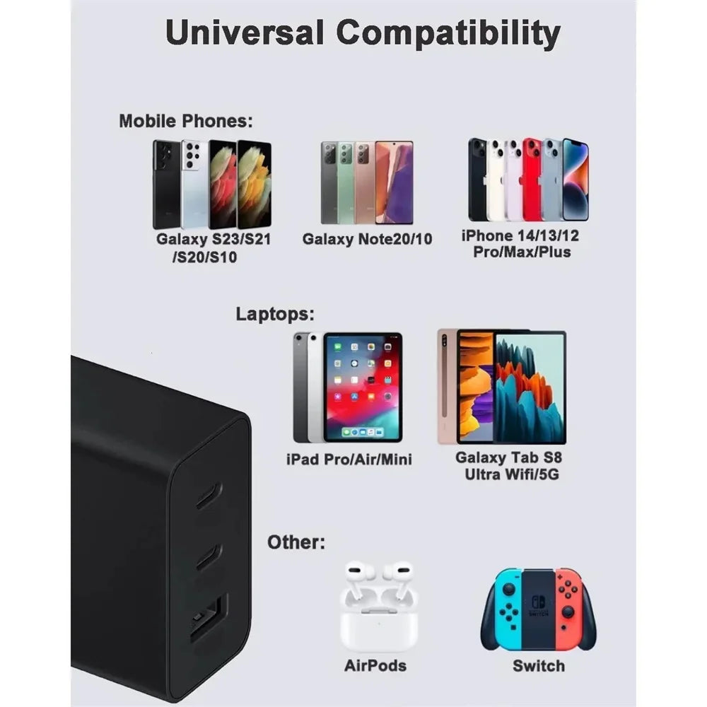 USB Charger 65W/45W Type C Fast Charging Mobile Phone Charger Wall Adapter For iPhone Samsung Xiaomi Huawei PD Quick Charge Oasis Select