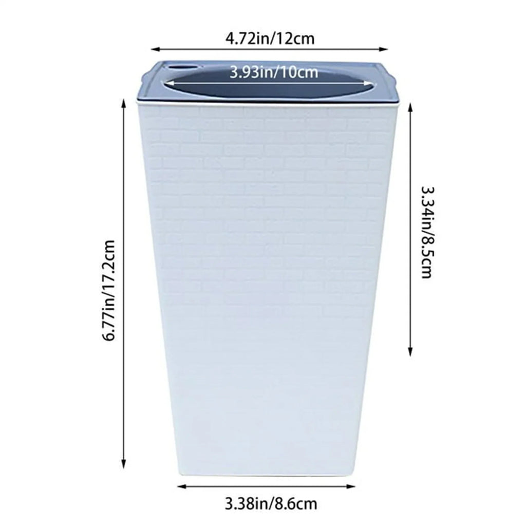 Large Flowerpot Imitation Metal Plastic Tall Planter Garden Accessories Brick Pattern Square Flower Pots With Inlet Watering Oasis Select