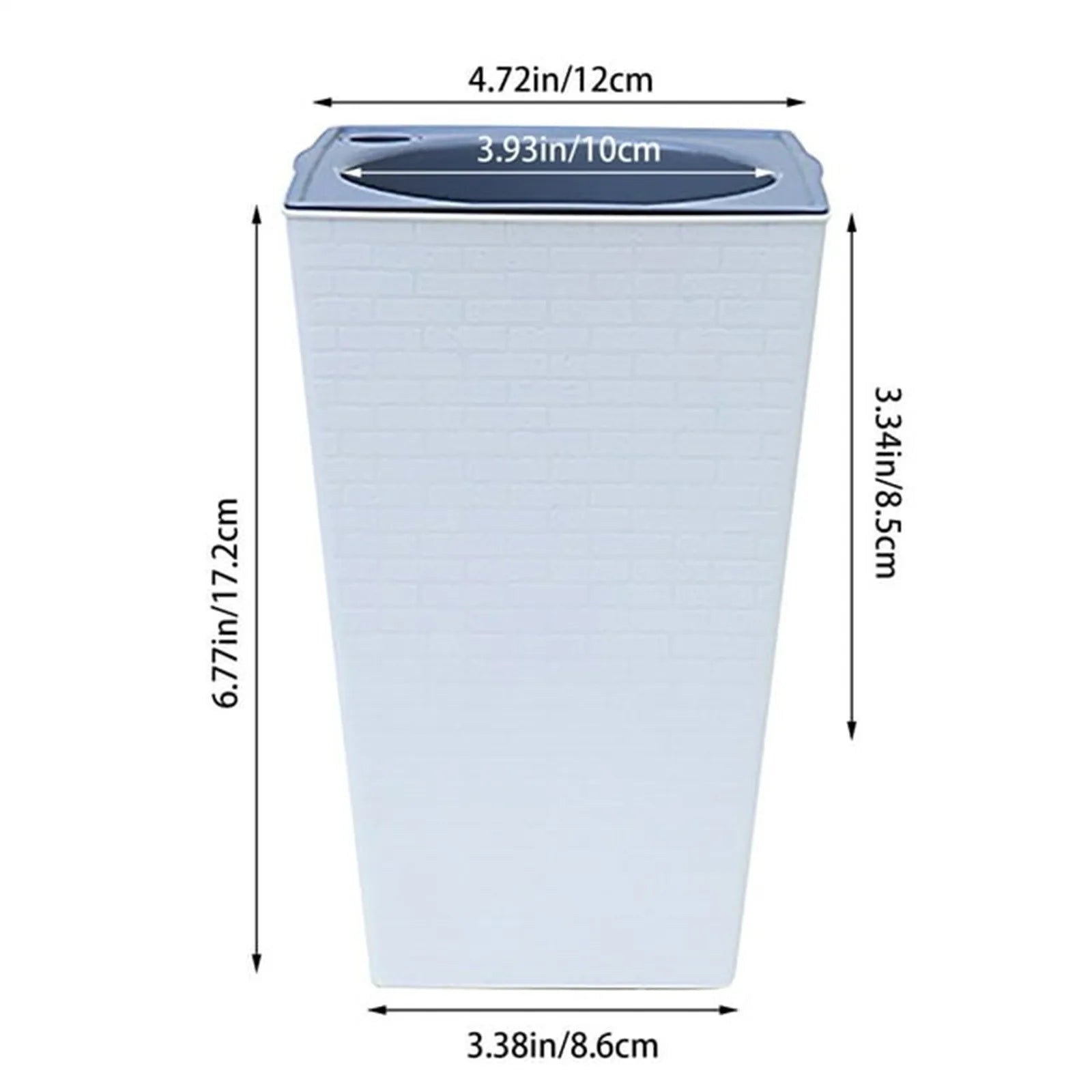 Large Flowerpot Imitation Metal Plastic Tall Planter Garden Accessories Brick Pattern Square Flower Pots With Inlet Watering Oasis Select