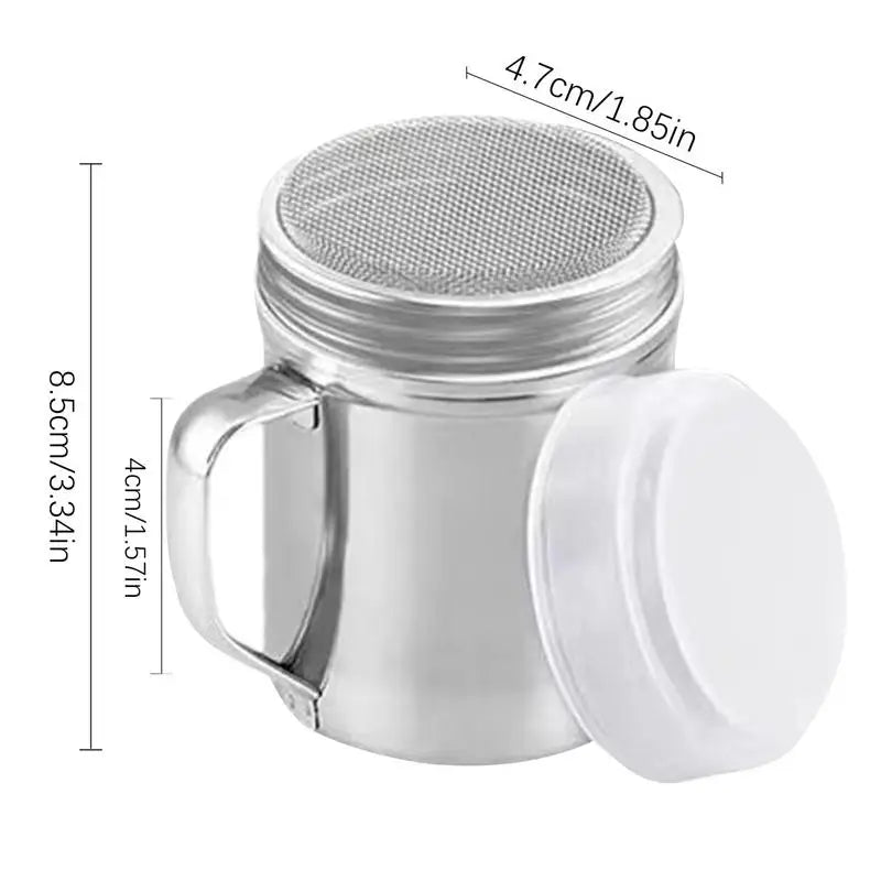 Powder Shaker Sugar Shaker Duster Stainless Steel Fine Mesh Shakers Stainless Steel Salt and Pepper Shaker for Cooking Kitchen Oasis Select