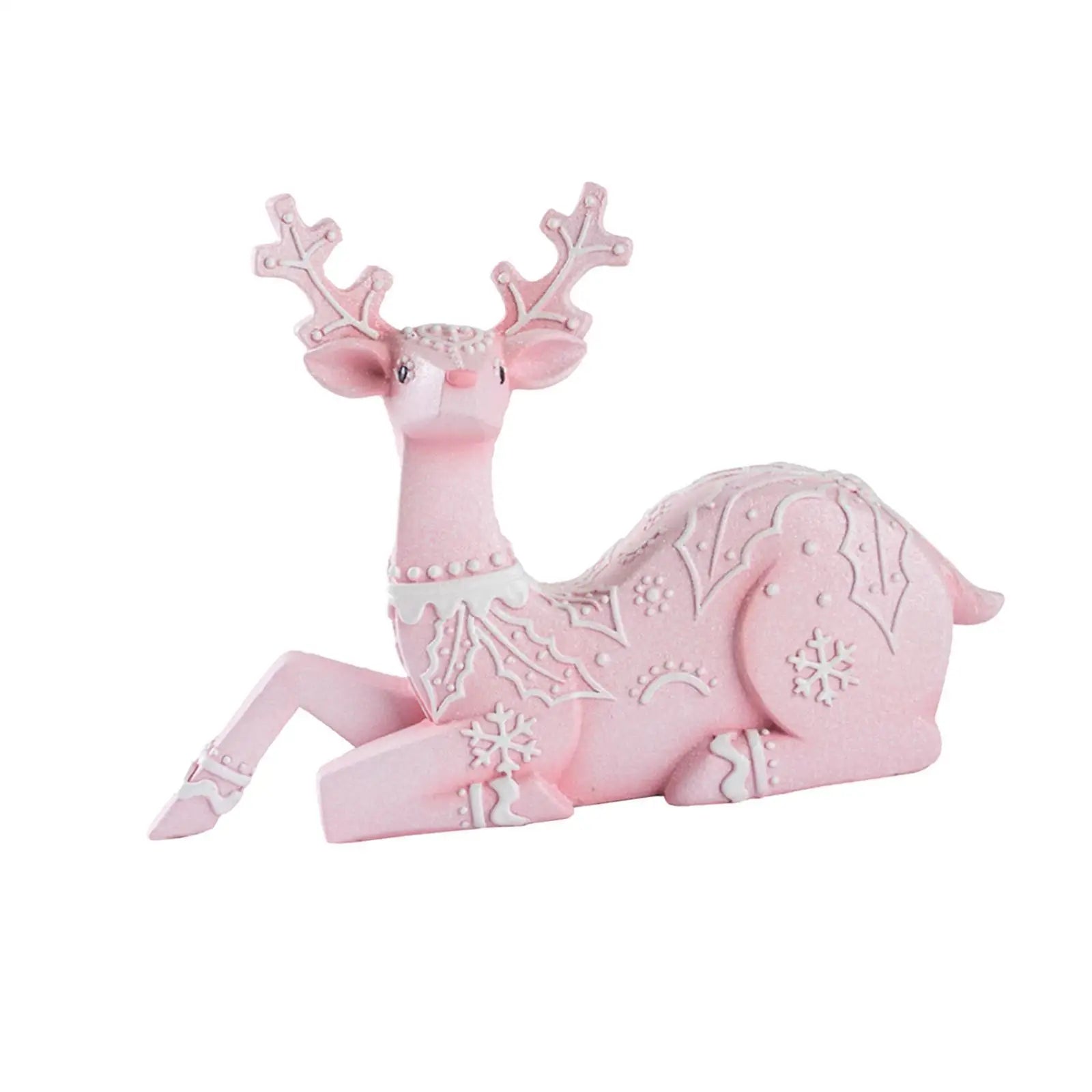 Christmas Reindeer Statue Xmas Elk Figurine Party Ornament Animal Adornment Holiday Decoration Deer Sculpture for Indoor Desk Oasis Select D