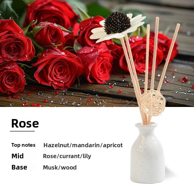30ml Reed Diffuser Sets Hotel Bathroom Rattan Sticks Aromatherapy Diffuser Air Freshener Plant Home Fragrance Refill Oil Oasis Select rose 30ml