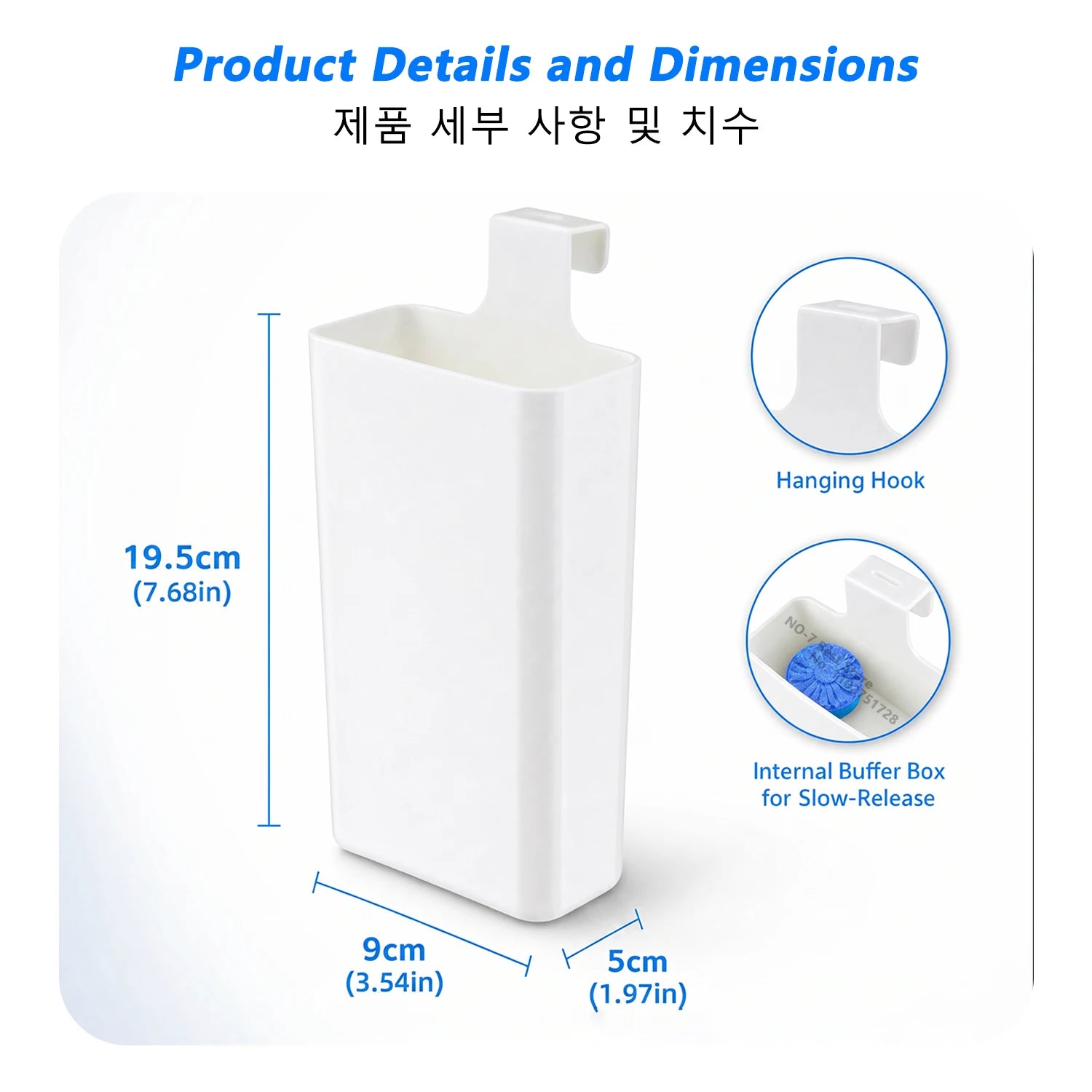 Hanging Slow-Release Toilet Cleaner Dispenser, Toilet Tank Replacement Part for Toilet Bowl Cleaning & Extends Cleaning Oasis Select