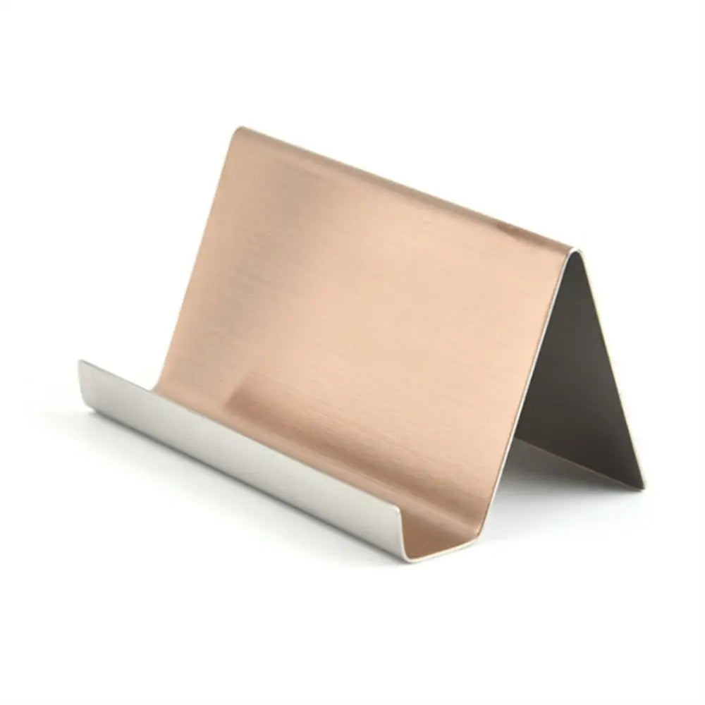 Holder Metal Desktop Stainless Steel Name Card Display Stand Business Card Storage Business Card Holder Name Tag Display Rack Oasis Select Rose Gold-Brushed
