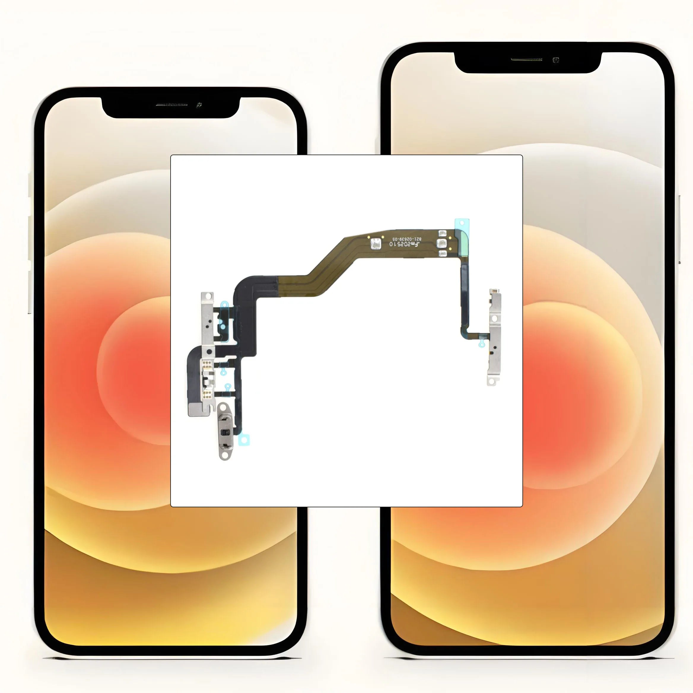 Power Volume Mute Flex Cable for iPhone 12 Mini Pro Max + Bracket