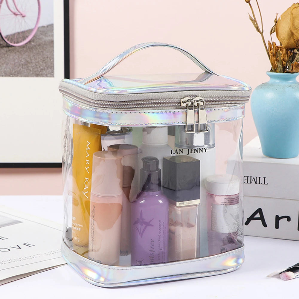 Clear Transparent Makeup Bag | Waterproof PVC Travel Cosmetic Pouch