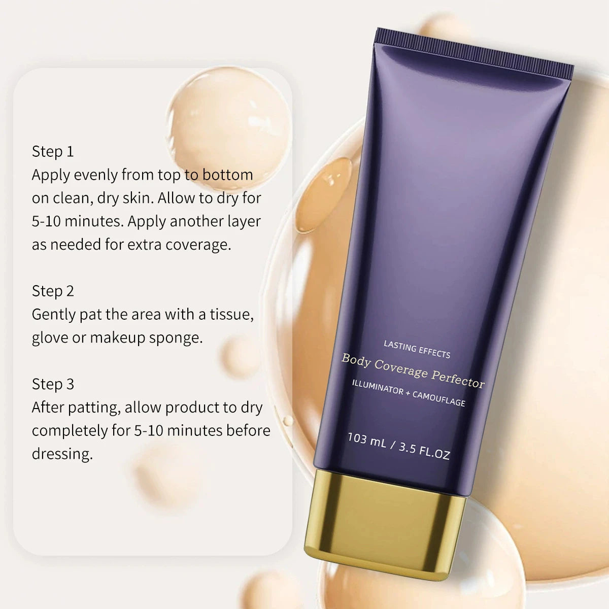 BARUBT Waterproof Body Coverage Concealer Cream + Buffer Brush
