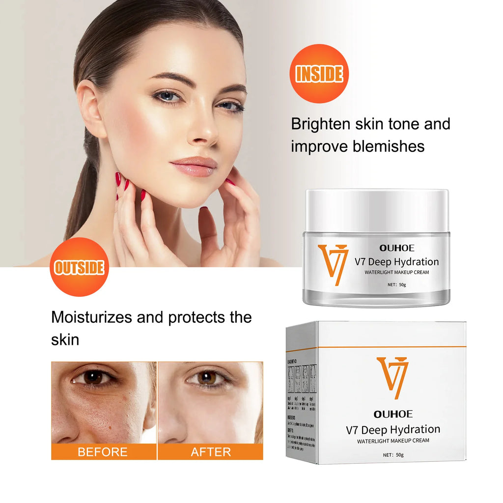 Face Cream Deep Hydration Waterlight Instant Whitening Moisturizing Cream Vitamin H Nourish Brighten Skin Tone Fade Blemishes Oasis Select