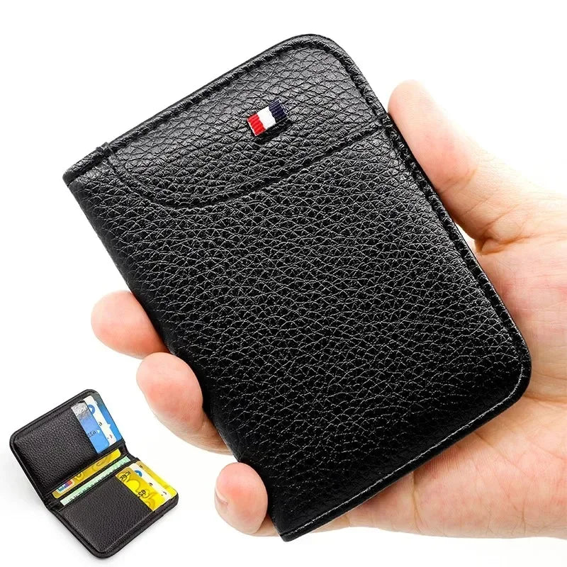 Portable card holder, ultra-thin soft coin purse, PU credit card, social security card, medical card, men's slim short wallet Oasis Select