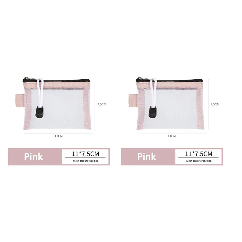1 Storage Bags Mesh Cosmetic Bag Wallet Nylon Small Coin Purse Mini
