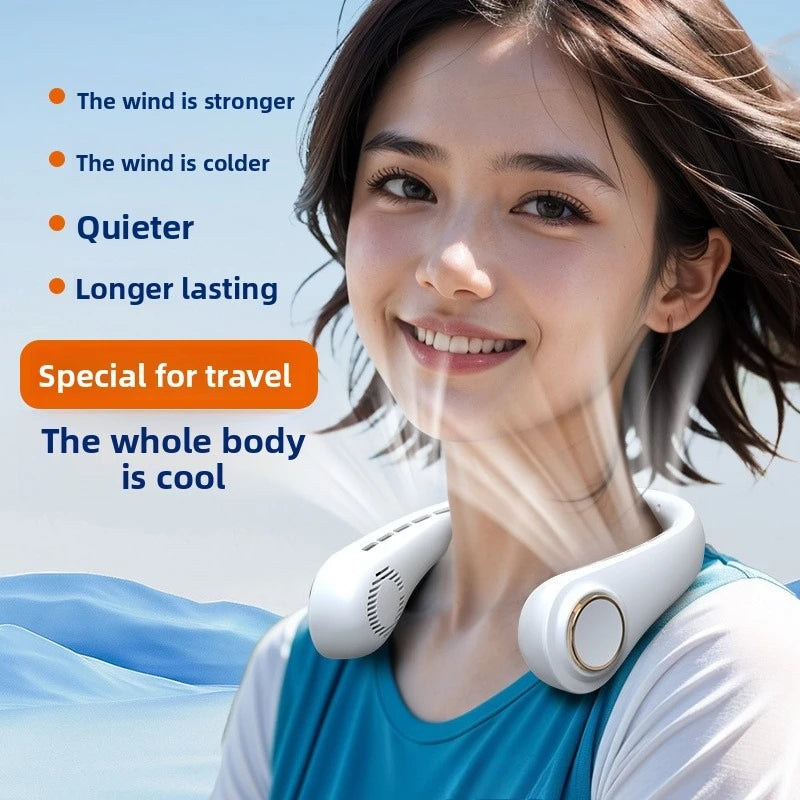 Neck Fan Portable Rechargeable Long Battery Life Small Bladeless Wearable for Outdoor Sports Travel Office Students Cooling Oasis Select