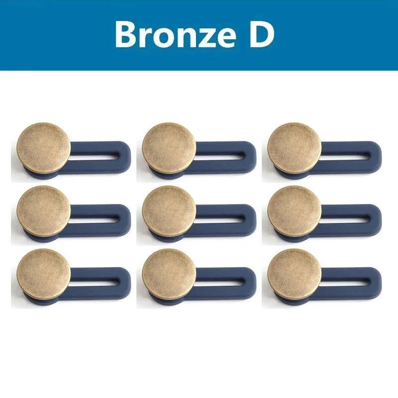 3/6/9pcs Jeans And Pants Button Extenders Universal Wait Expanander For Women And Men Instant Band Extension Solution Oasis Select 9pcs Bronze D