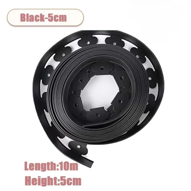 10M L Shaped Lawn Edging Heavy Duty Landscape Border for Grass Gravel Separation Pavement Edge Restraint DIY Garden Barrier Oasis Select Black-5CMx10m