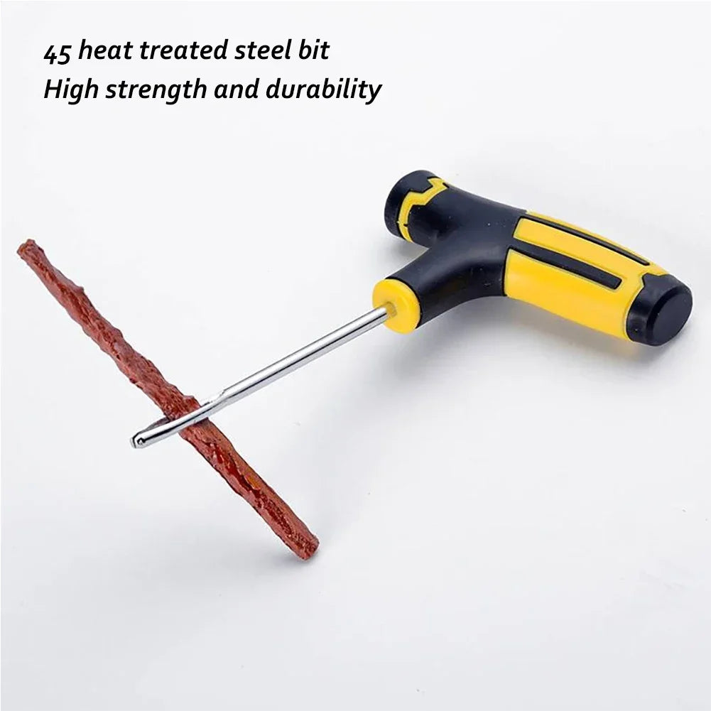 Car Tire Repair Tools Kit with Rubber Strips Tubeless Tyre Puncture Studding Plug Set for Truck Motorcycle Car Accessories Oasis Select