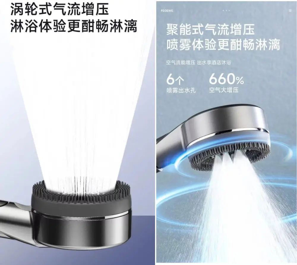 New 4 Modes Shower Head High Pressure Showerhead One-Key Stop Water Massage Shower Head With Filter Element Bathroom Accessories Oasis Select