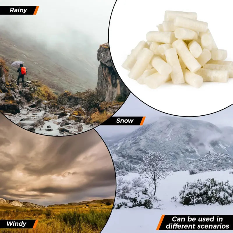 20Pcs Outdoor Mini Portable Fire Starter Camping Survival Practical Waterproof Props Cotton Core Fire Starter Oasis Select