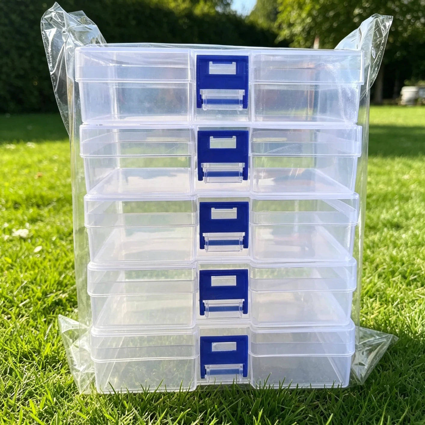 5pcs Transparent Lock Box Small Item Storage Box Fishing Gear Accessories Box Plastic material Oasis Select