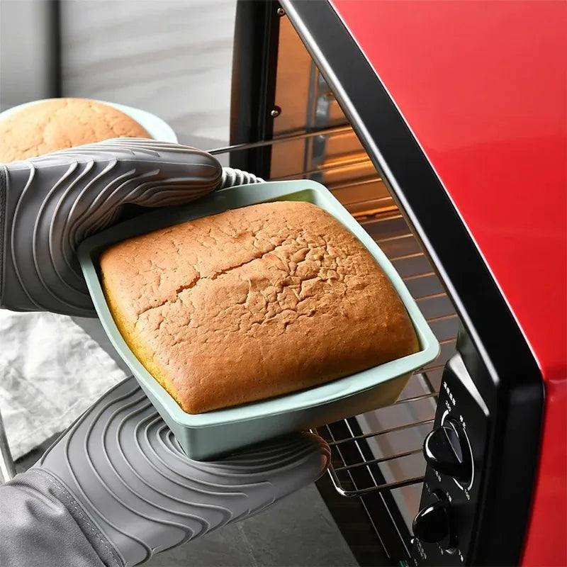 1/4Pcs Silicone Square Cake Plate Non-Stick Brownie Pot with Anti-Slip Handle Oven and Air Fryer Safe Perfect for Baking Cakes Oasis Select