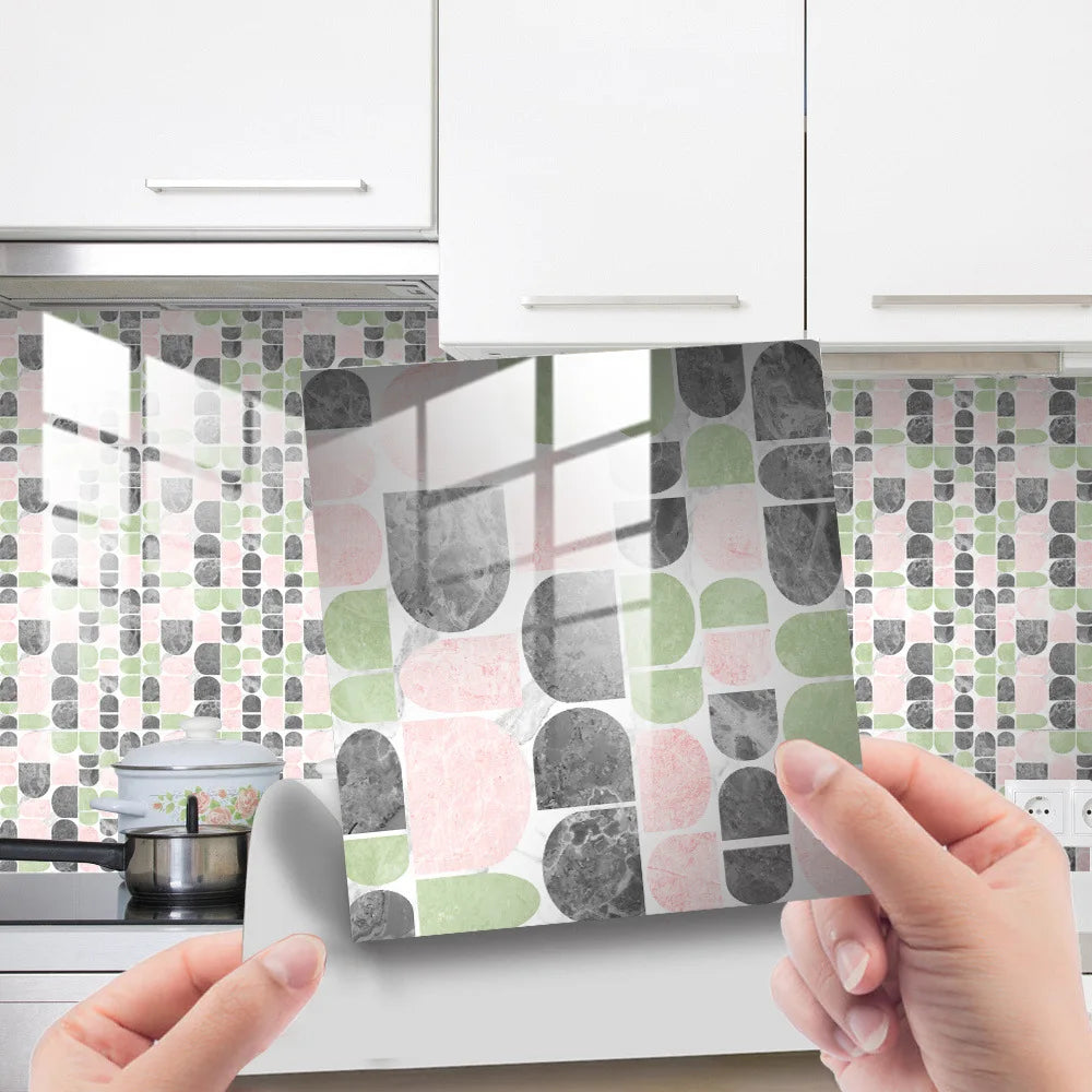The Thickened Film-coated Crystal Texture Decorative Self-adhesive Paper Wallpaper with Marble-patterned Tiles Wall Stickers Oasis Select DLS089 30x30cm-10 pieces