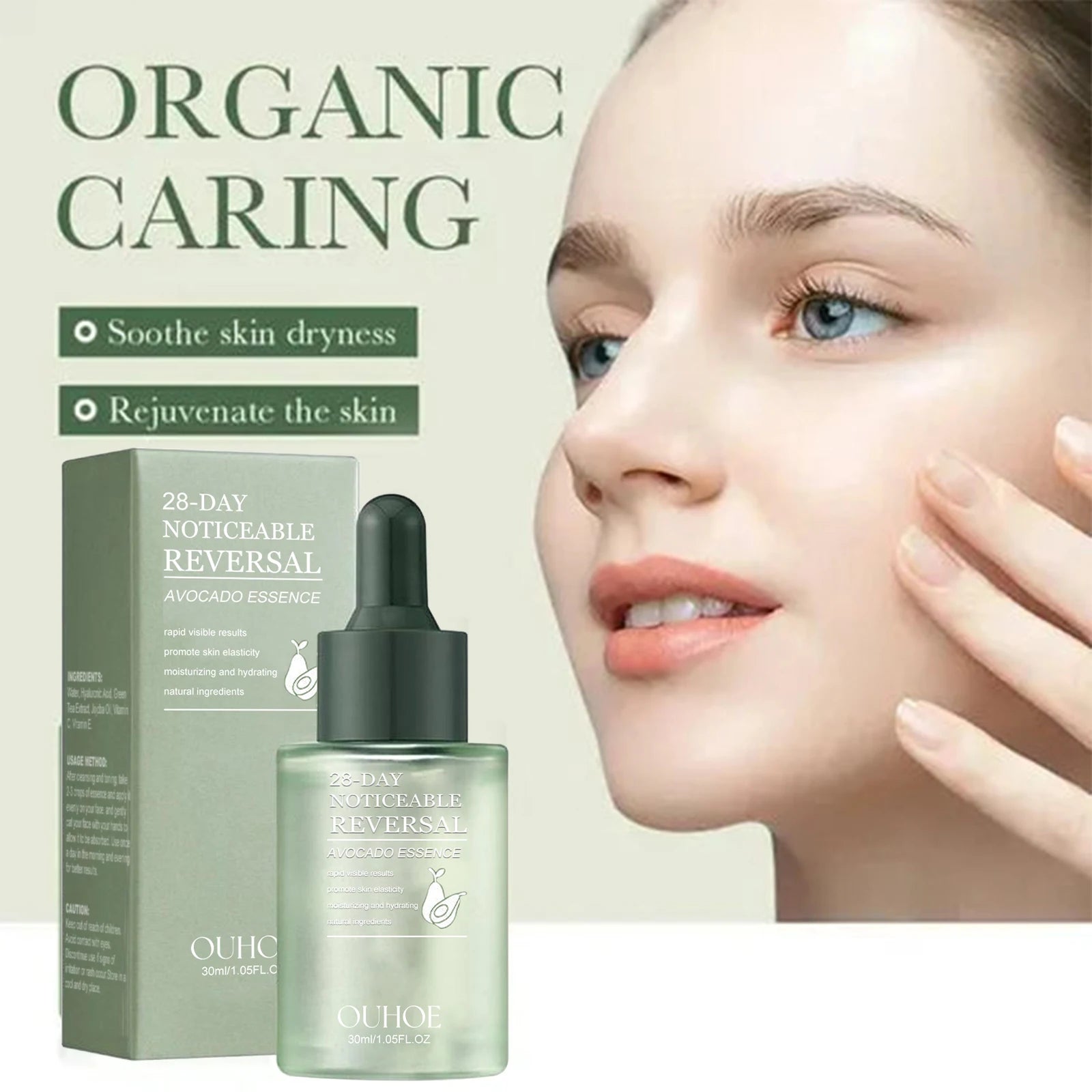 OUHEO Prime Avocado Anti-Aging Facial Care Set Moisturizing Anti-Wrinkle Moisturizing Serum Smoothing Brightening Eye Skin Serum Oasis Select
