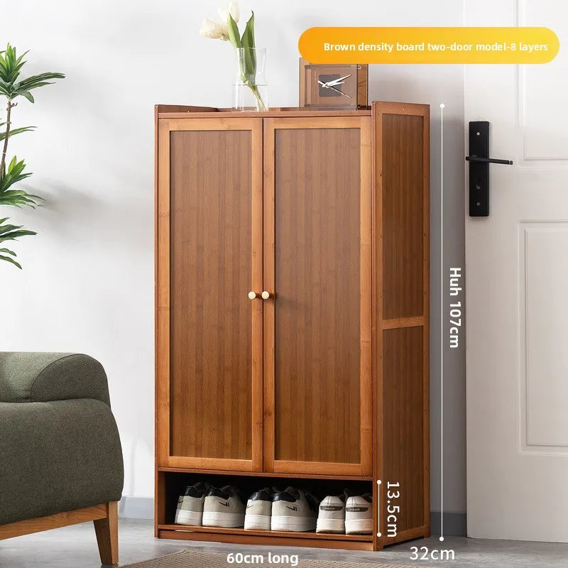 Shoe cabinet, shoe rack, simple door, good-looking home interior, bedroom, dormitory, small narrow solid wood storage Oasis Select Double door 8