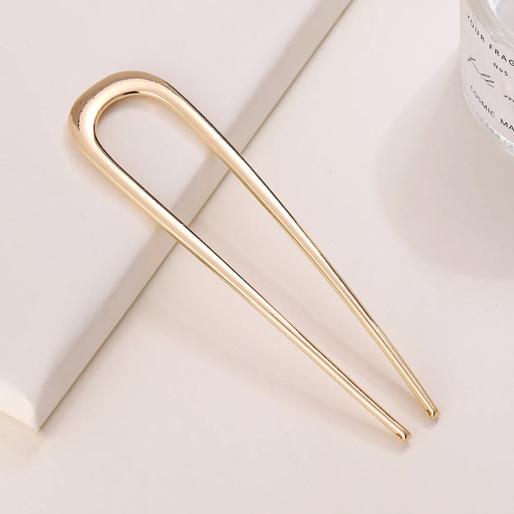 U-Shaped French Hair Pins – Colorful Metal Hair Sticks for Women