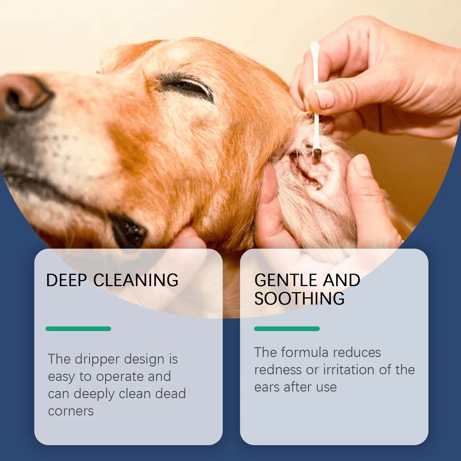 Pet Ear Cleaner Remove Ear Mites Fungus Deep Cleansing Pet Ear Dirt Reduce Redness Odor Gentle Deodorizing Itching Relieve Drop Oasis Select