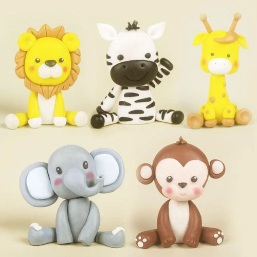 3D Jungle Animal Cake Toppers – Lion, Elephant, Giraffe & Monkey Cake Toppers Oasis Select