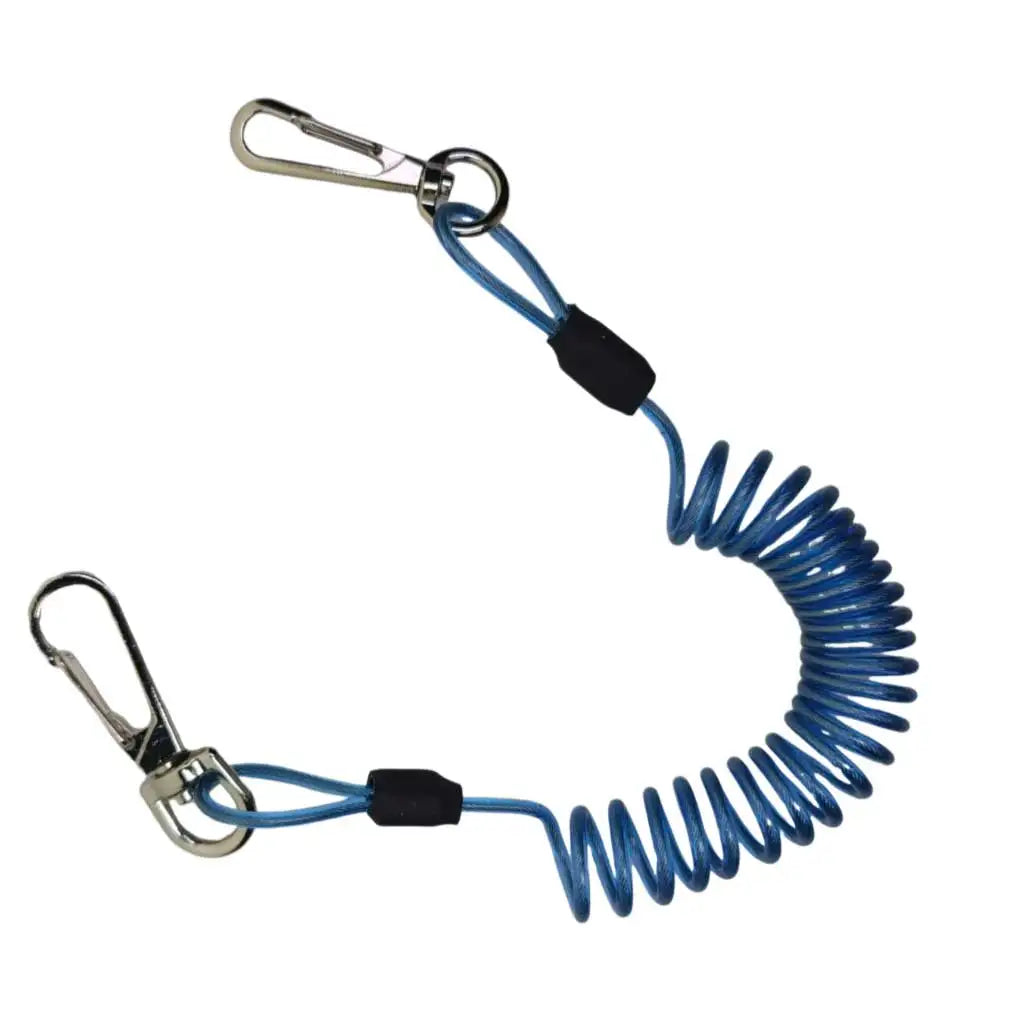 1.6Meters Fishing Retention Rope Stretch Wire Core Fishing Lanyard with Carabiner Boating Retractable Safty Spring Coil Rope Oasis Select
