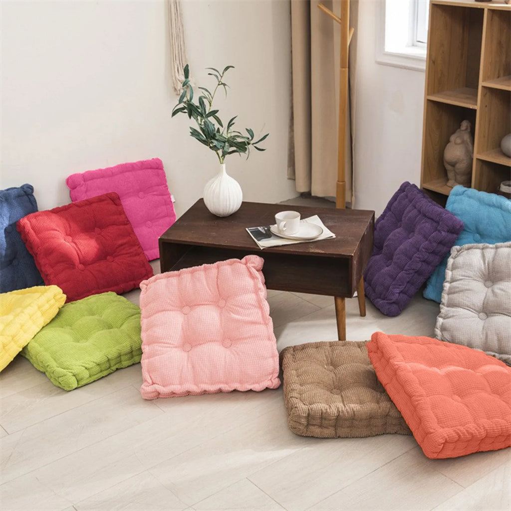 Square Tatami Floor Cushion – Thick Cotton Seat Pad Home & Office Floor Seat Cushion Oasis Select