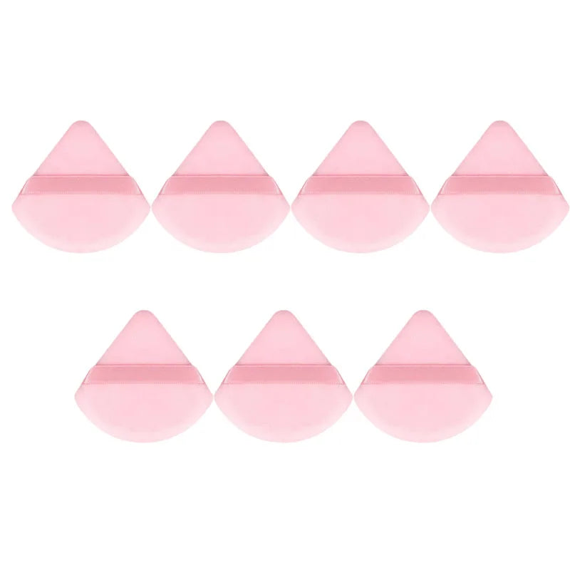1/3/5/7/9pcs Velvet Cosmetic Powder Pufff Makeup Sponge Puff Dry Use Triangle Makeup Puff Women Soft Smooth Face Makeup Tools Oasis Select 7pcs pink