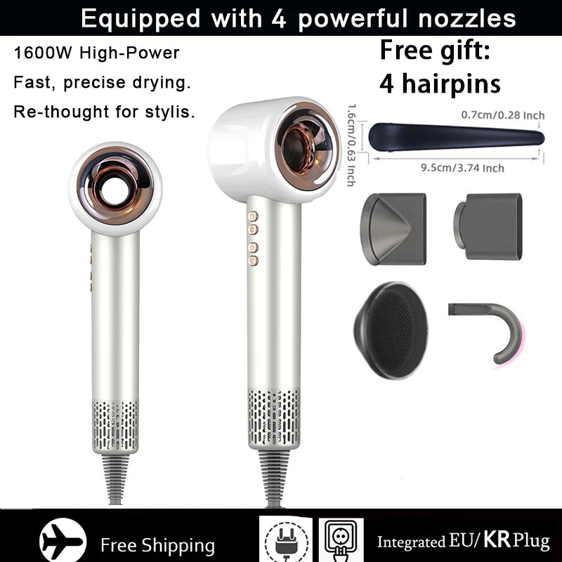 URGGU 1600W Bladeless Ionic Hair Dryer | 3 Heat Modes & Wall Mount