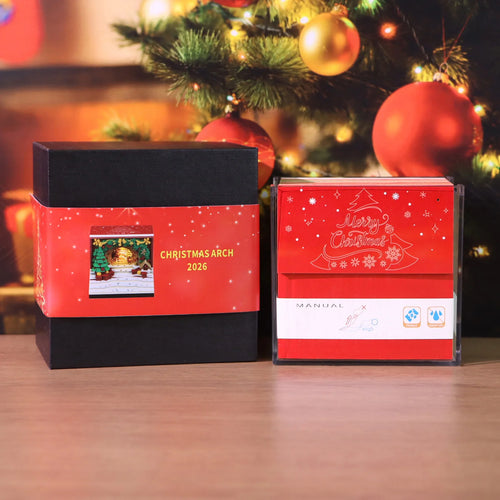 3D Christmas Arch Desk Calendar 2026 | LED Lights & Memo Pad 3D Holiday Desk Calendar Oasis Select