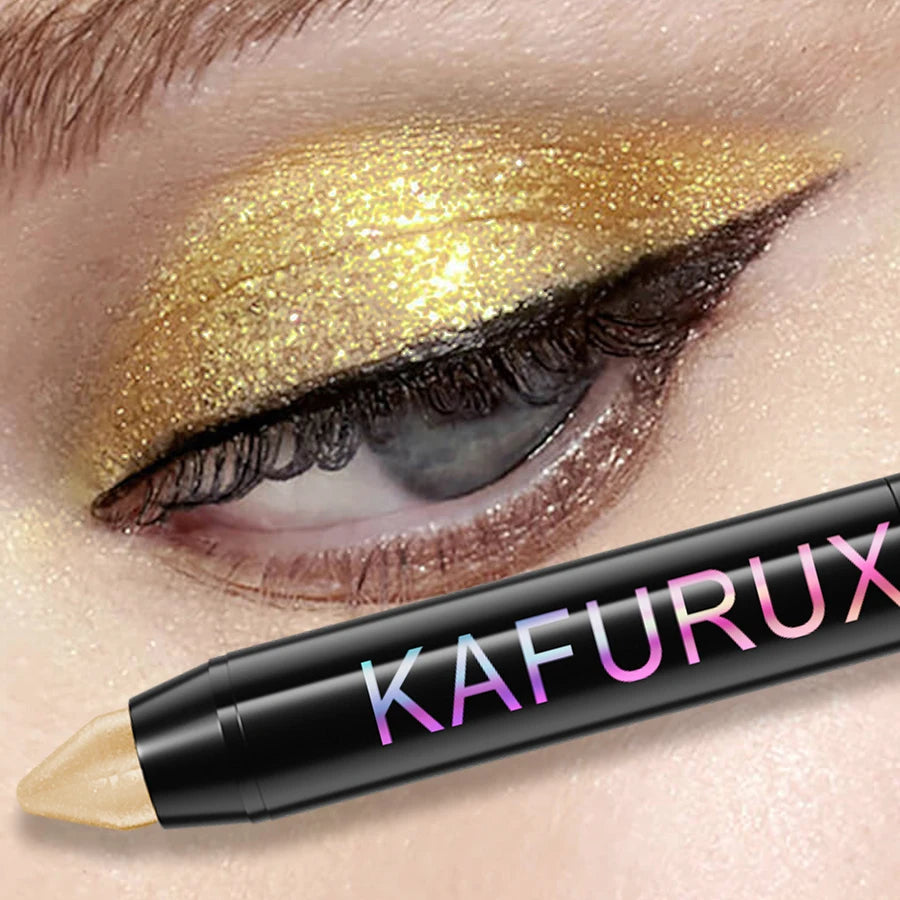 KAFURUX 25-Color Glitter Eyeshadow Pencil – Waterproof & Matte