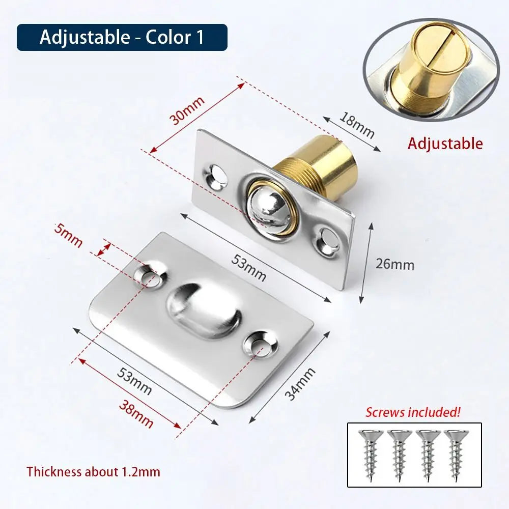 Adjustable Spring Ball Catch Door Latch with Strike Plate