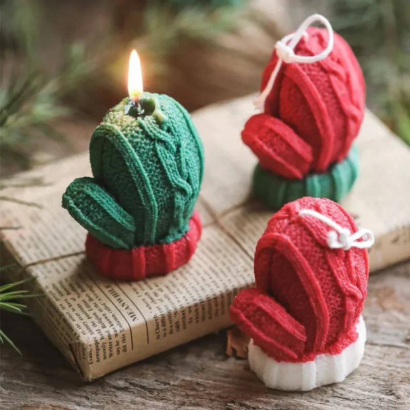 Christmas Wool Gloves Aromatherapy Candles Holiday Gifts Ins Photography Props Diy Creative Ornaments Aromatherapy Candles Decor Oasis Select
